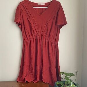 Rustydusty Red V-Neck Dress